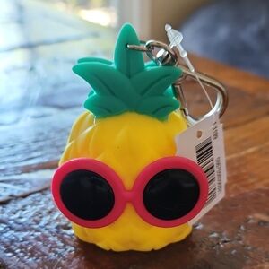 Bath & Body Works Yellow Pineapple Keychain with Pink Sunglasses PocketBac Holde